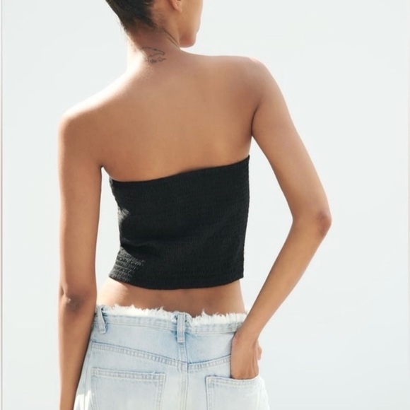 ZARA BEADED STRAPLESS TOP. SIZE M. BLACK COLOR - Picture 5 of 9